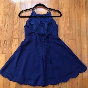 Skater Dress with Patterned Hem and Open Back